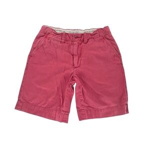 Polo Ralph Lauren Mens 32x9 Red Chino Shorts Cotton Twill Flat Front Washed
